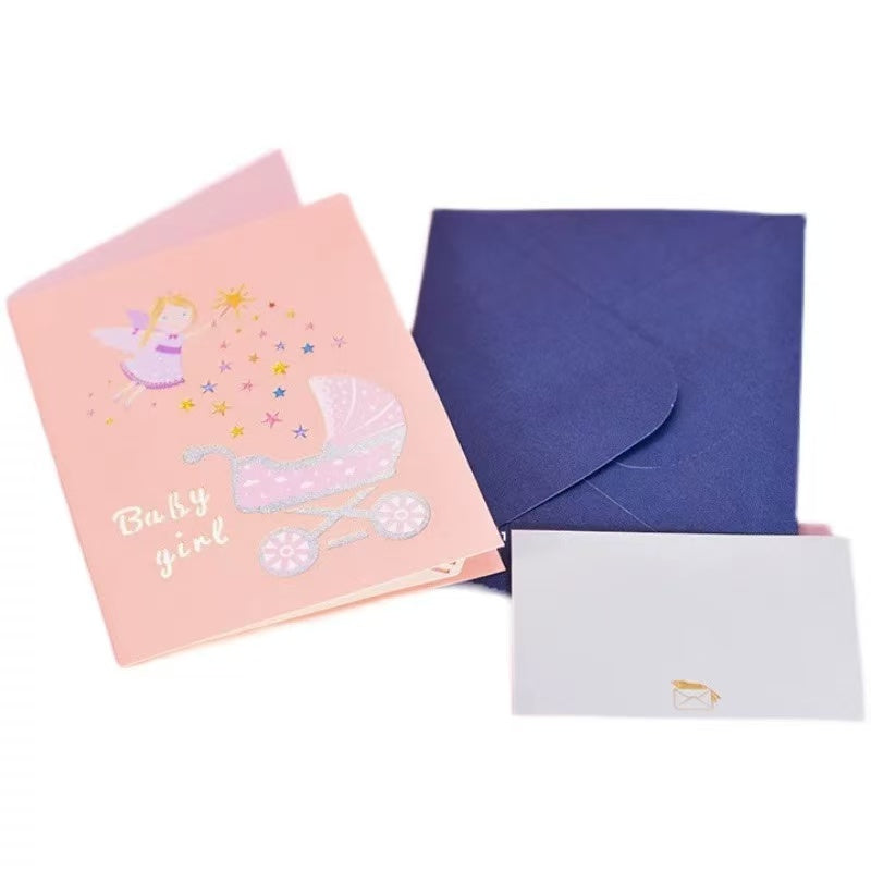 Hello Baby Girl 3D Pop-Up Card