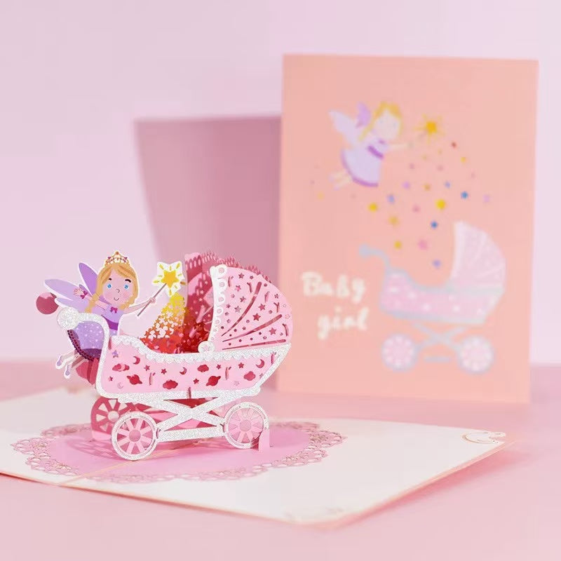 Hello Baby Girl 3D Pop-Up Card
